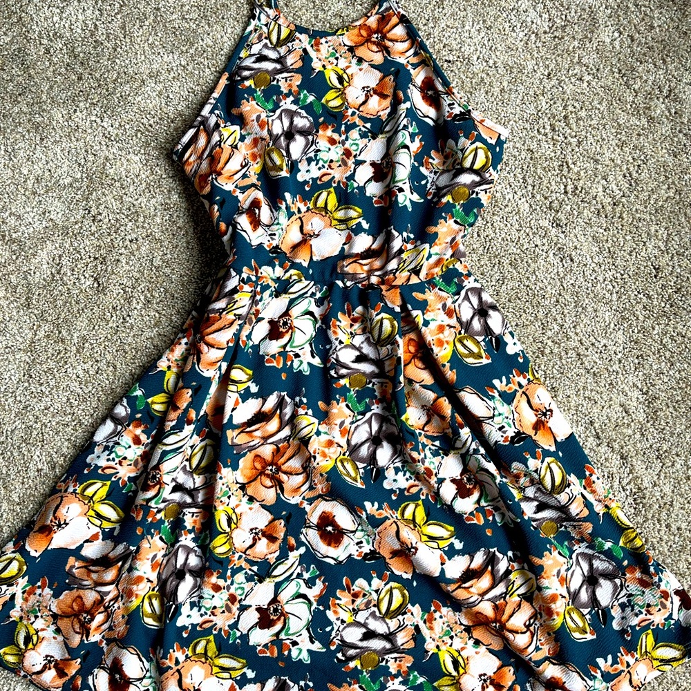 Floral Skater Dress - Size Large